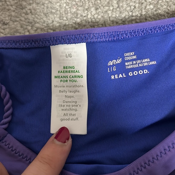 NWT 💙 💜 aerie purpley blue cheeky criss crossed rope bikini bottom! - Picture 4 of 6